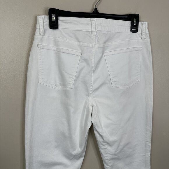 Eileen Fisher Jeans Womens 8 White Organic Cotton Stretch Denim Skinny Ankle - Picture 7 of 10